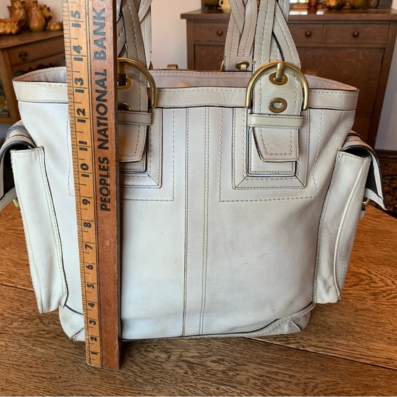 Coach Soho XL Braided Handle Tote 10050 Parchment - Picture 7 of 16